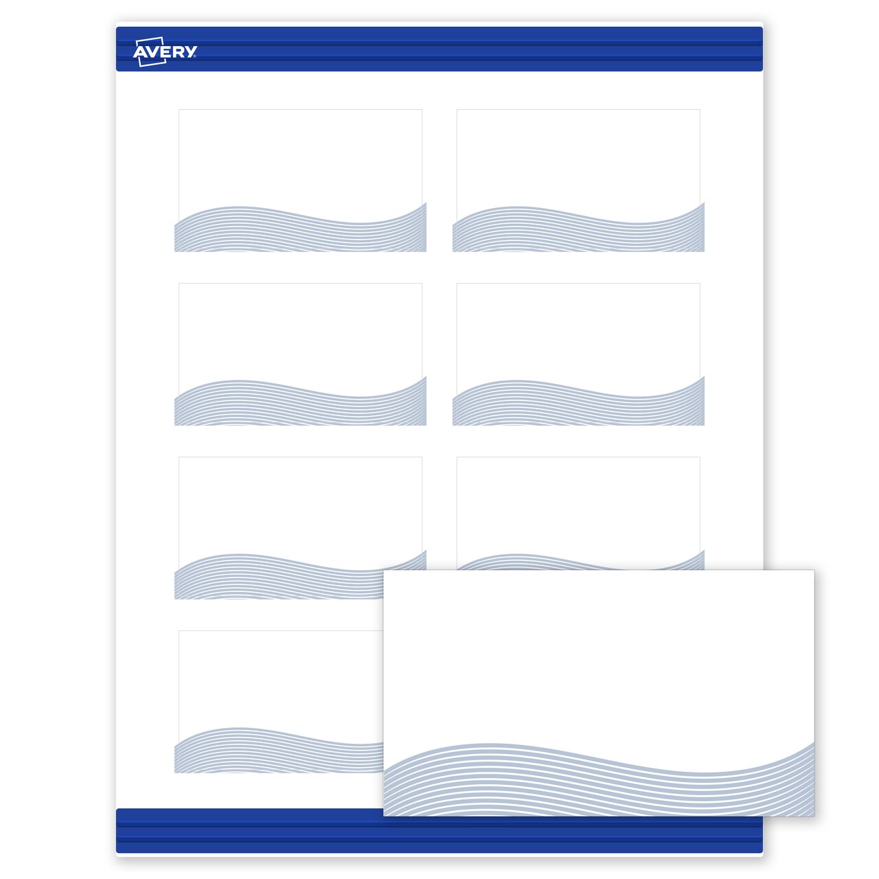 Avery Printable Rectangle Business Cards with Sure Feed Technology, Pre-Printed Colorful Design, Matte White, 2" x 3.5", Laser & Inkjet Compatible, 80 Total